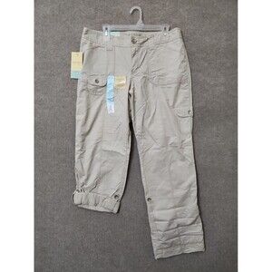 Sonoma Modern Fit Convertible Pants Womens 14 Gray Cargo NEW